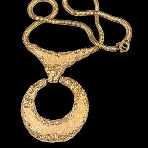 Huge Vintage Signed Raquel Modernist Statement Necklace